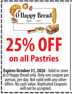 25% OFF on all Pastries
